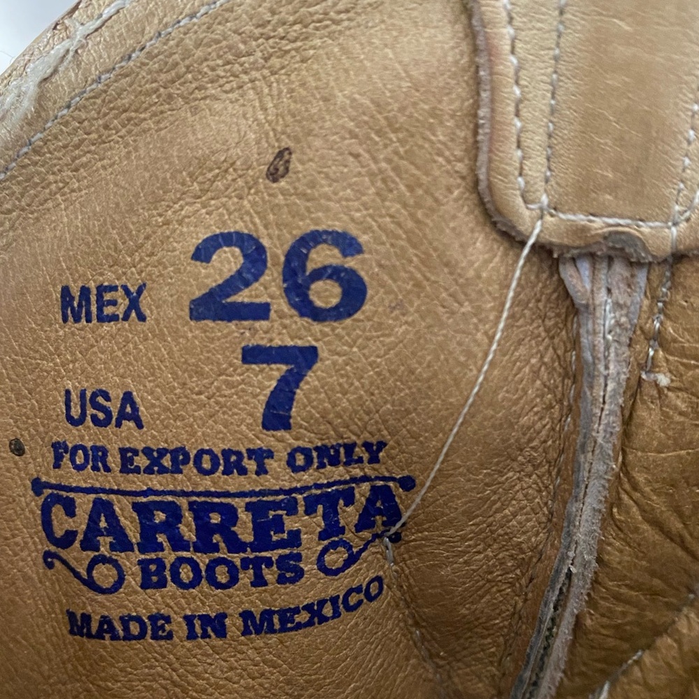 Carreta Men's Cowboy Brown, Cream, and Gold Embroider Glitter Size MEX-26-USA-7. - Picture 5 of 14